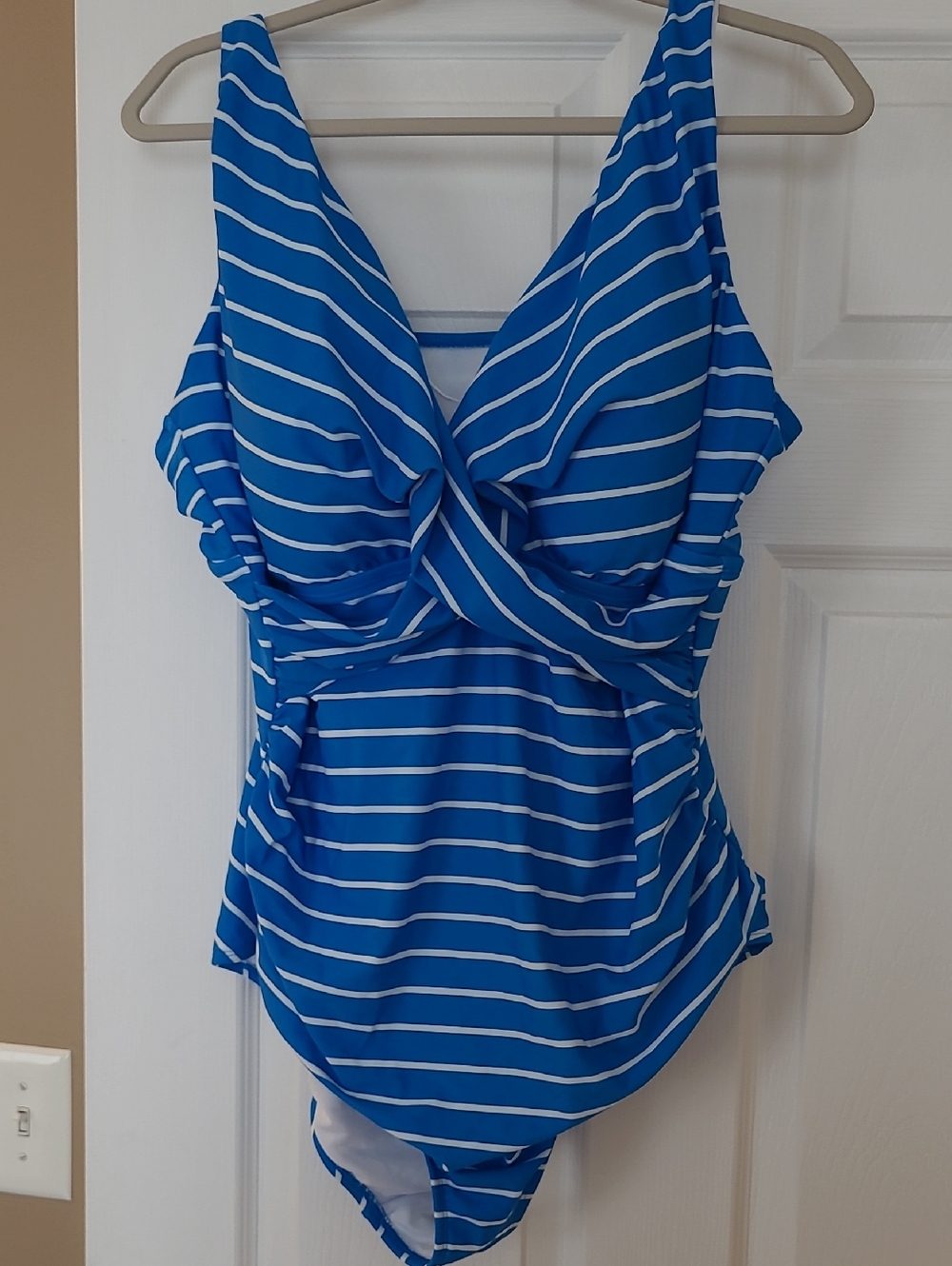 Bal Harbour Blue Striped Twist-Front Women's SWIMSUIT